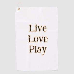 Live love play black orange sports player modern q golf towel