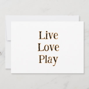 Live love play black orange sports player modern q invitation