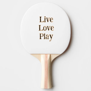 Live love play black orange sports player modern q ping pong paddle