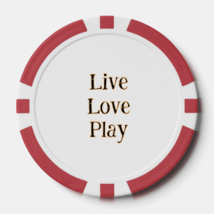 Live love play black orange sports player modern q poker chips