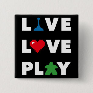Live, Love, Play Black Pin