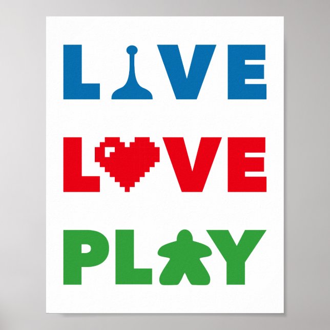 Live, Love, Play Colourful Print (Front)