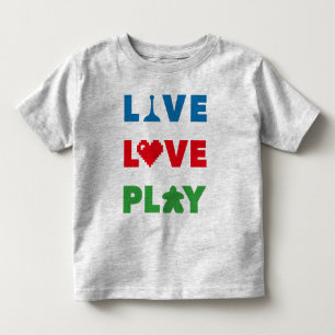 Live, Love, Play Colourful Toddler Shirt