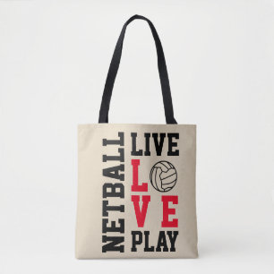 Live Love Play Netball Quote Tote Bag