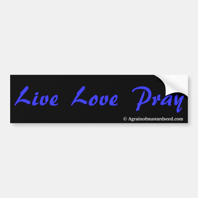 Live Love Pray Bible Quote Customise It Bumper Sticker (Front)
