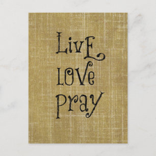 Live Love Pray Christian Quote Affirmation Postcard