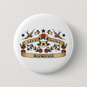 Live Love Rowing 6 Cm Round Badge