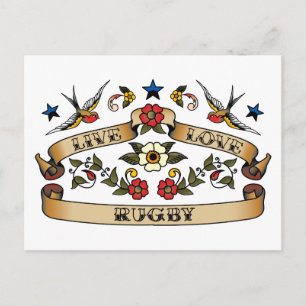 Live Love Rugby Postcard
