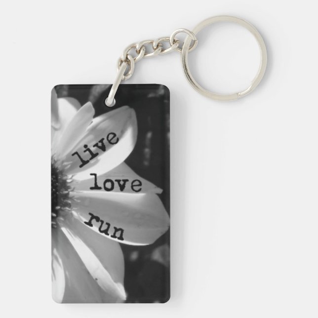 Live Love Run key chain by Vetro Designs (Back)