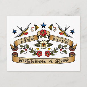 Live Love Running a Ship Postcard