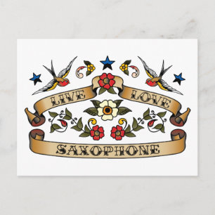 Live Love Saxophone Postcard