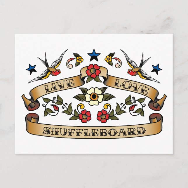 Live Love Shuffleboard Postcard (Front)