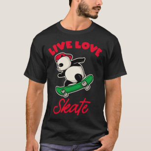 live love skate skater bear funny skateboard skati T-Shirt