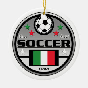 Live Love Soccer Italy Ceramic Tree Decoration