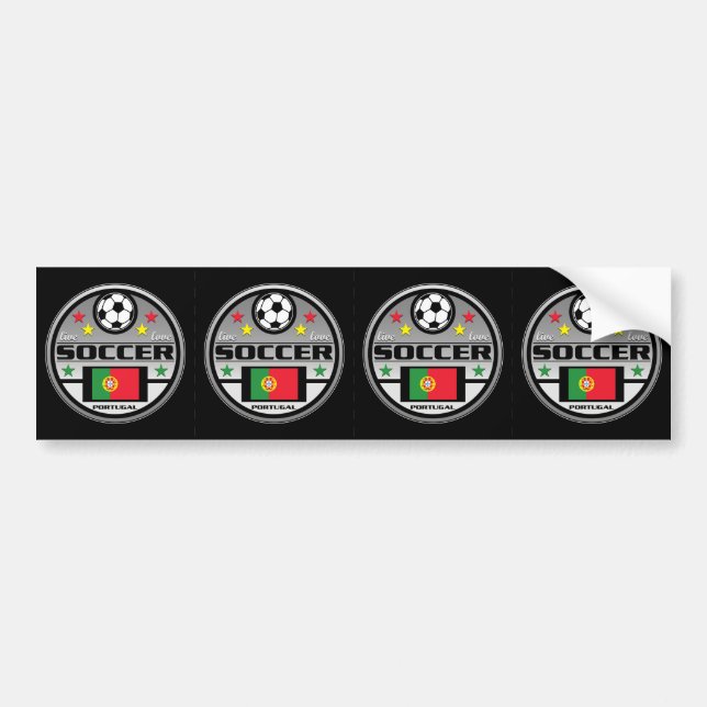 Live Love Soccer Portugal Bumper Sticker (Front)