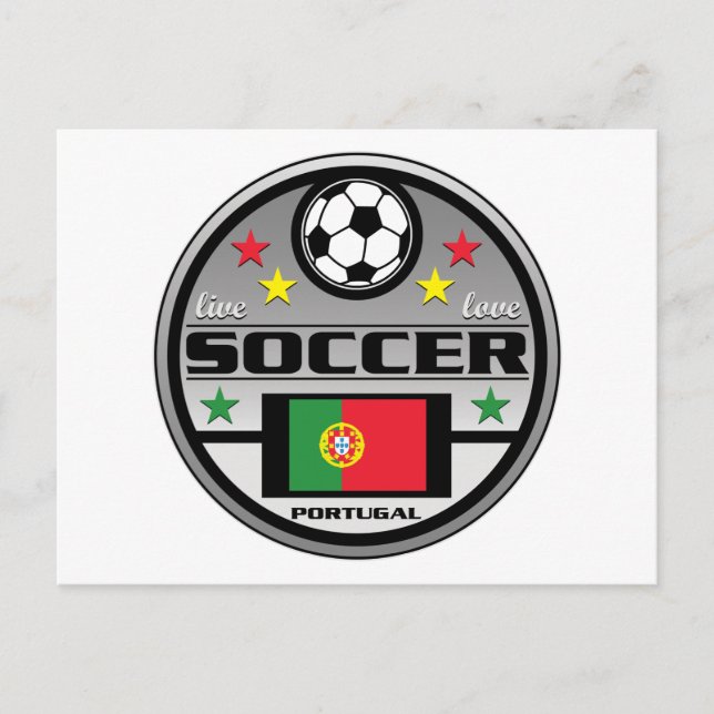 Live Love Soccer Portugal Postcard (Front)
