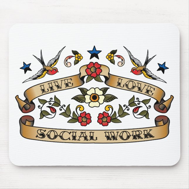Live Love Social Work Mouse Pad (Front)