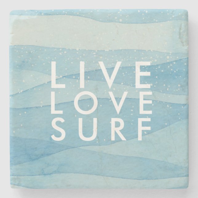 Live Love Surf Beach House Surfers Stone Coaster (Front)