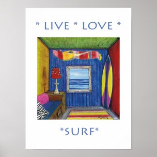Live Love Surf Poster