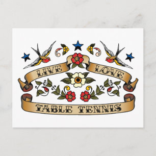 Live Love Table Tennis Postcard