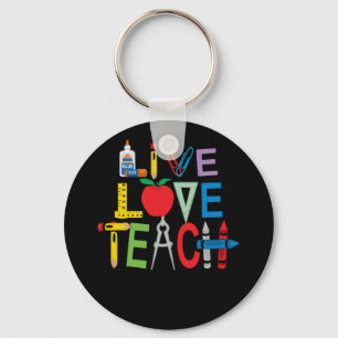 Live Love Teach Funny Kindergarten Teacher Key Ring