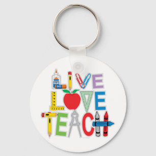 Live Love Teach Key Ring