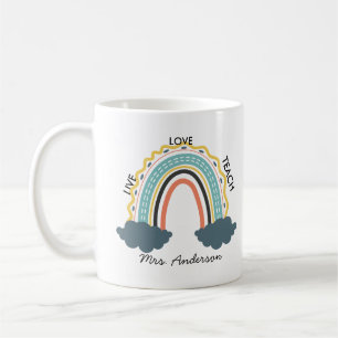 Live Love Teach Rainbow Teacher Appreciation Coffee Mug