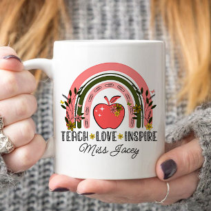 Live Love Teach Rainbow Teacher Appreciation  Coffee Mug