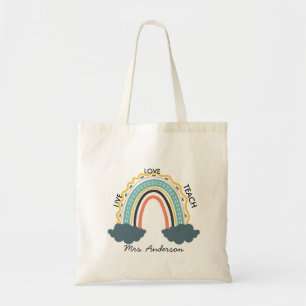 Live Love Teach Rainbow Teacher Appreciation Tote Bag
