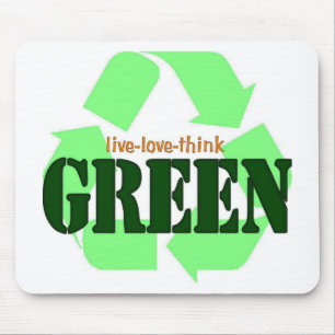Live-Love-Think GREEN Mouse Pad