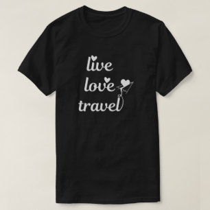 Live Love Travel Typography, Paper Aeroplane,Simpl T-Shirt