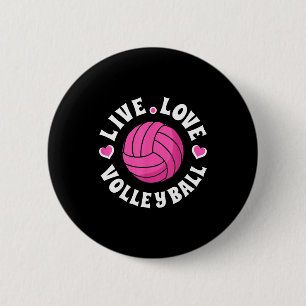 Live Love Volleyball For Women Girls Volleyball Fa 6 Cm Round Badge