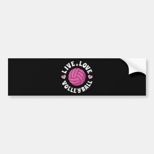 Live Love Volleyball For Women Girls Volleyball Fa Bumper Sticker