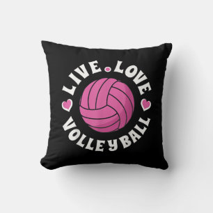 Live Love Volleyball For Women Girls Volleyball Fa Cushion