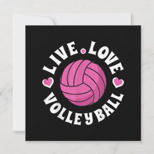 Live Love Volleyball For Women Girls Volleyball Fa Invitation