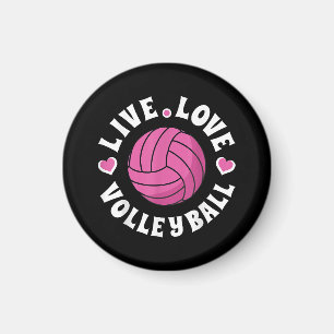 Live Love Volleyball For Women Girls Volleyball Fa Magnet