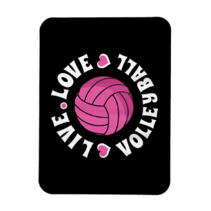 Live Love Volleyball For Women Girls Volleyball Fa Magnet