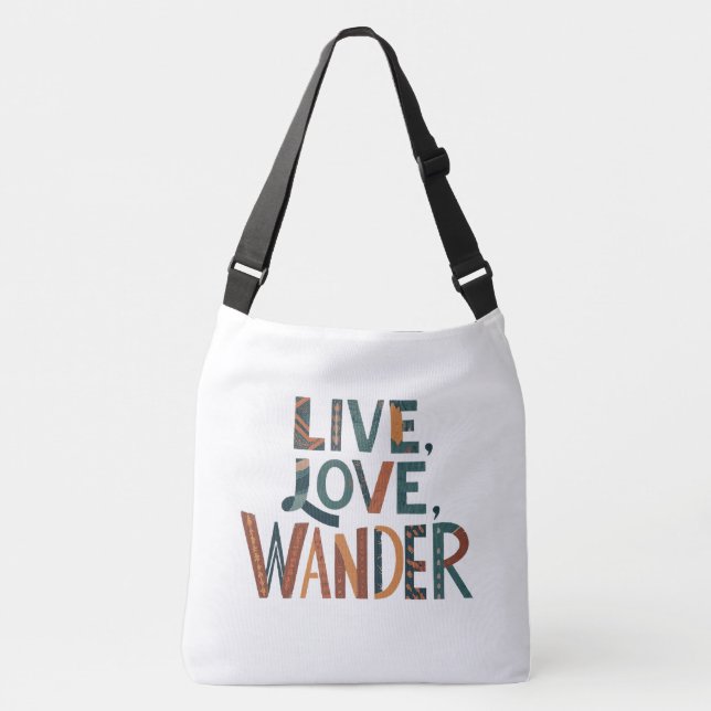 Live, Love, Wander Cross-Body Bag (Front)