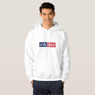 LIVE MAD – Bold Minimal Modern Typography Design Hoodie