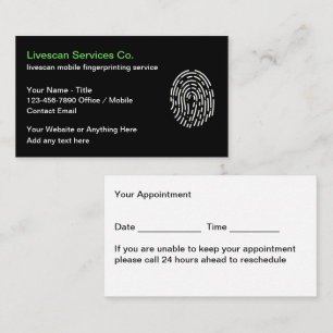 Live Mobile Fingerprinting Appointment Cards