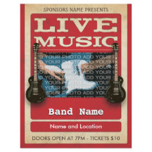 Live Music Band Photo Red