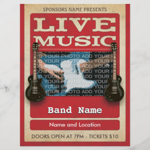 Live Music Band Photo Red Flyer