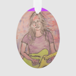 Live Music Girl Sketch Ornament