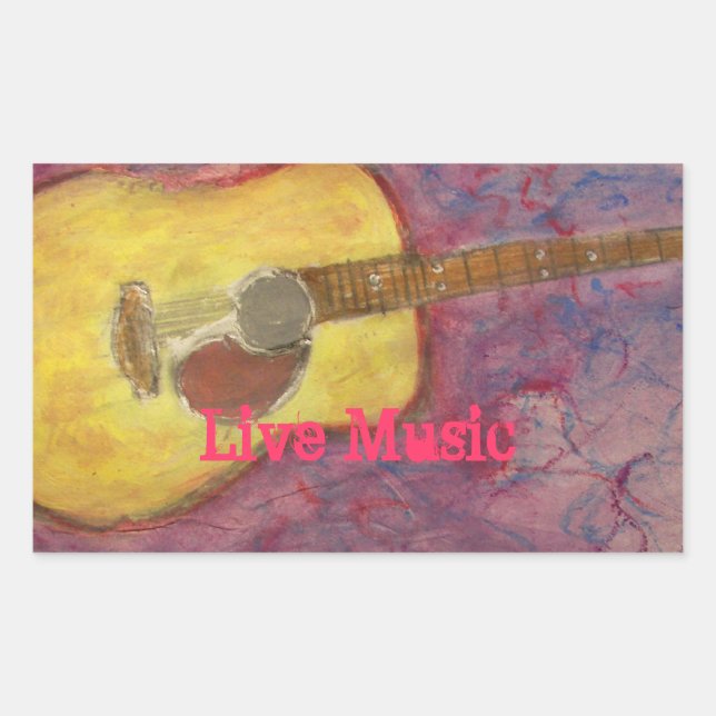 Live Music Rectangular Sticker (Front)