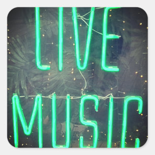 Live music square sticker