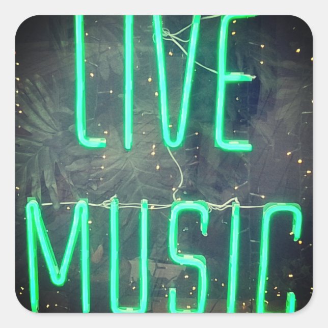 Live music square sticker (Front)