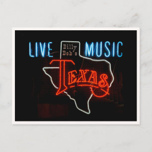 Live Music Texas Neon Sign Photo Postcard