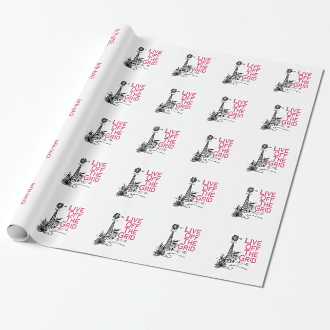 Live Off the Grid Wrapping Paper (Unrolled)