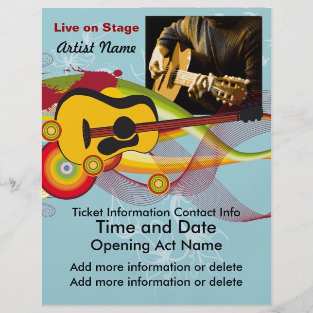 Live on Stage Acoustic Guitarist Flyer (Front)