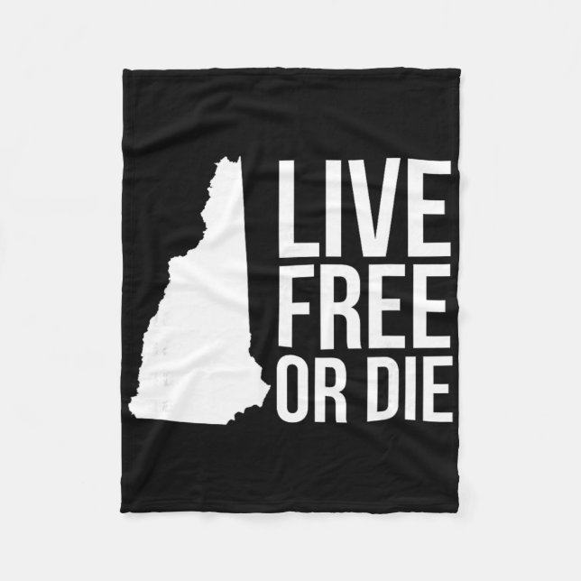 Live Or Die Nh Motto New Hampshire Map  Fleece Blanket (Front)